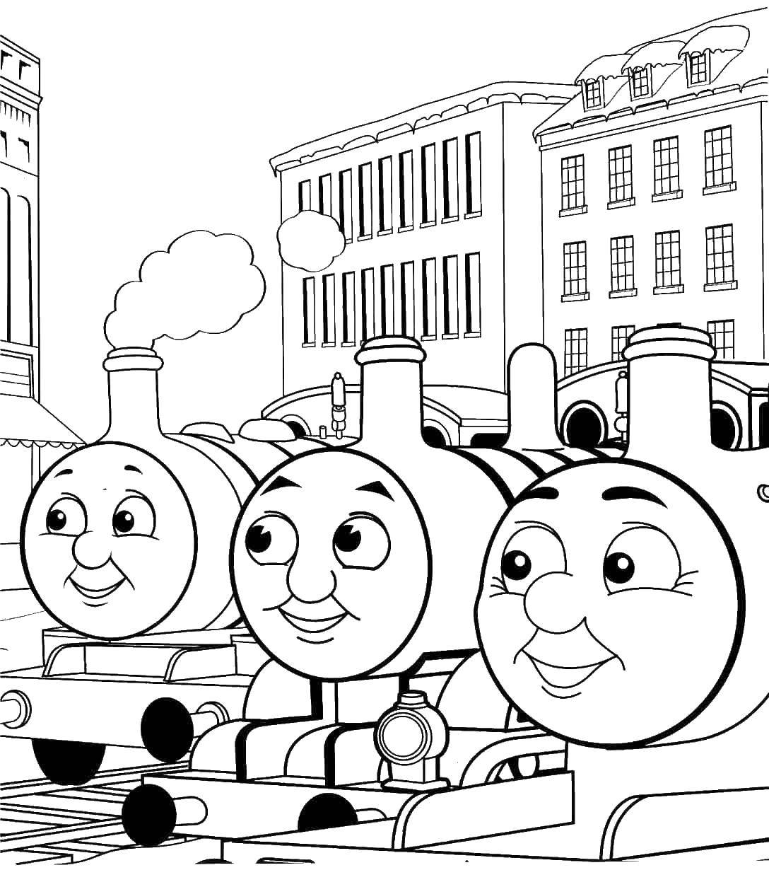 Coloring Cartoon Thomas the tank engine. Category train. Tags:  Cartoon character.