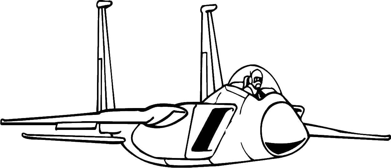 Coloring The pilot at the controls of the aircraft. Category the planes. Tags:  Plane.