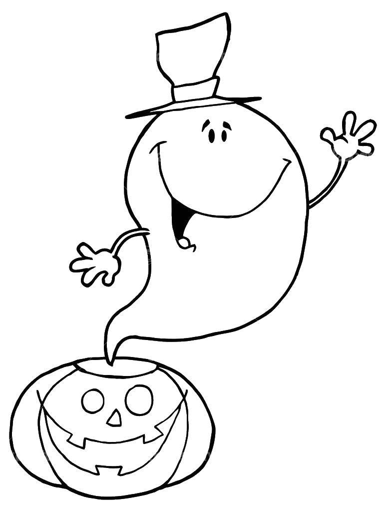 Coloring Ghost pumpkin. Category Halloween. Tags:  Halloween, pumpkin.