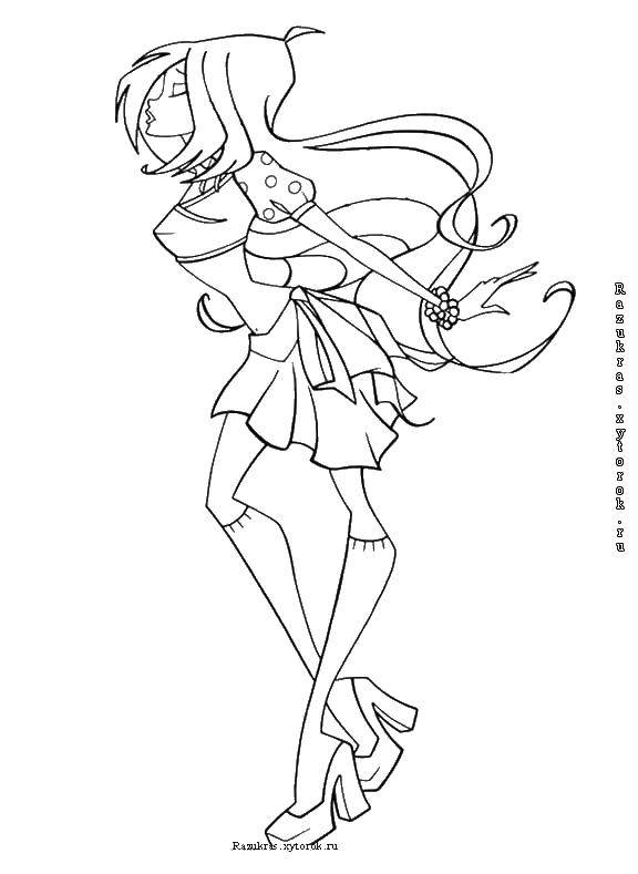 Coloring Bloom fairy winx. Category fairies. Tags:  Character cartoon, Winx.