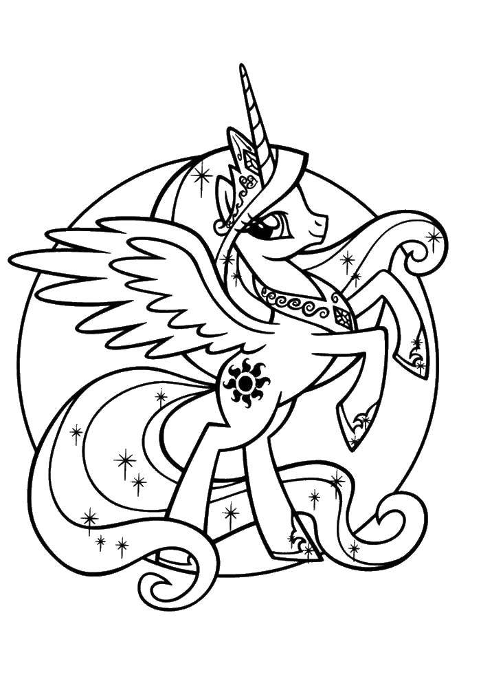 Coloring Princess pony.. Category Ponies. Tags:  Pony, My little pony .