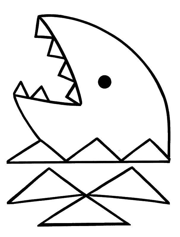 Розмальовки  Акулка. Завантажити розмальовку Підводний світ, акула, хижак.  Роздрукувати ,прості розмальовки,