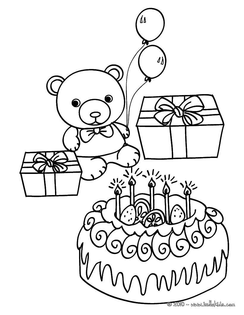 Coloring Toys and cake. Category cakes. Tags:  Cake, food, holiday.
