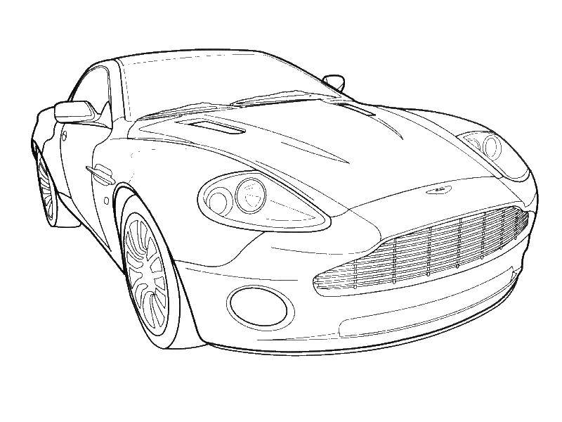 Coloring Car Aston Martin. Category machine . Tags:  Machine, modern.