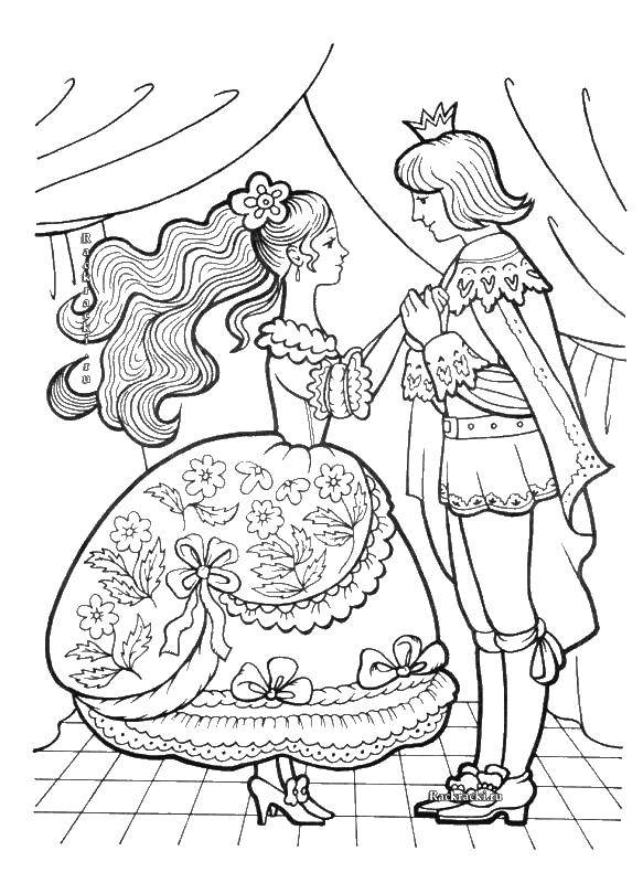 Coloring The Prince and Cinderella dancing. Category Cinderella and the Prince. Tags:  Cinderella, Prince.