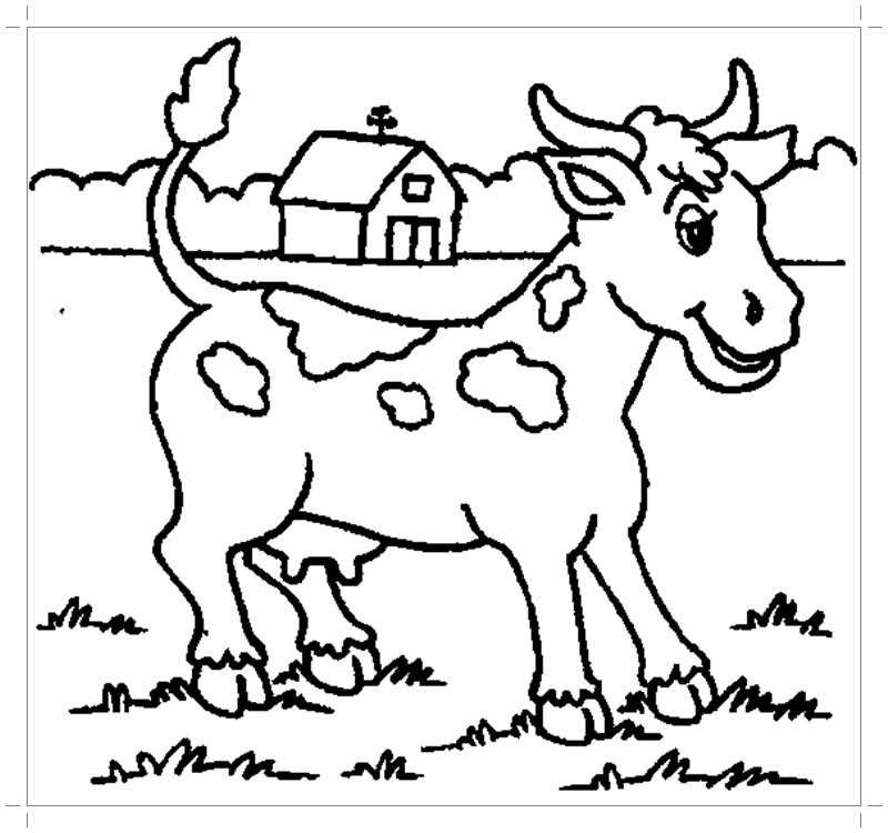Название: Раскраска Рисунок корова. Категория: домашние животные. Теги: корова.