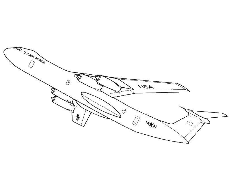 Coloring The aircraft - bomber. Category the planes. Tags:  Plane.