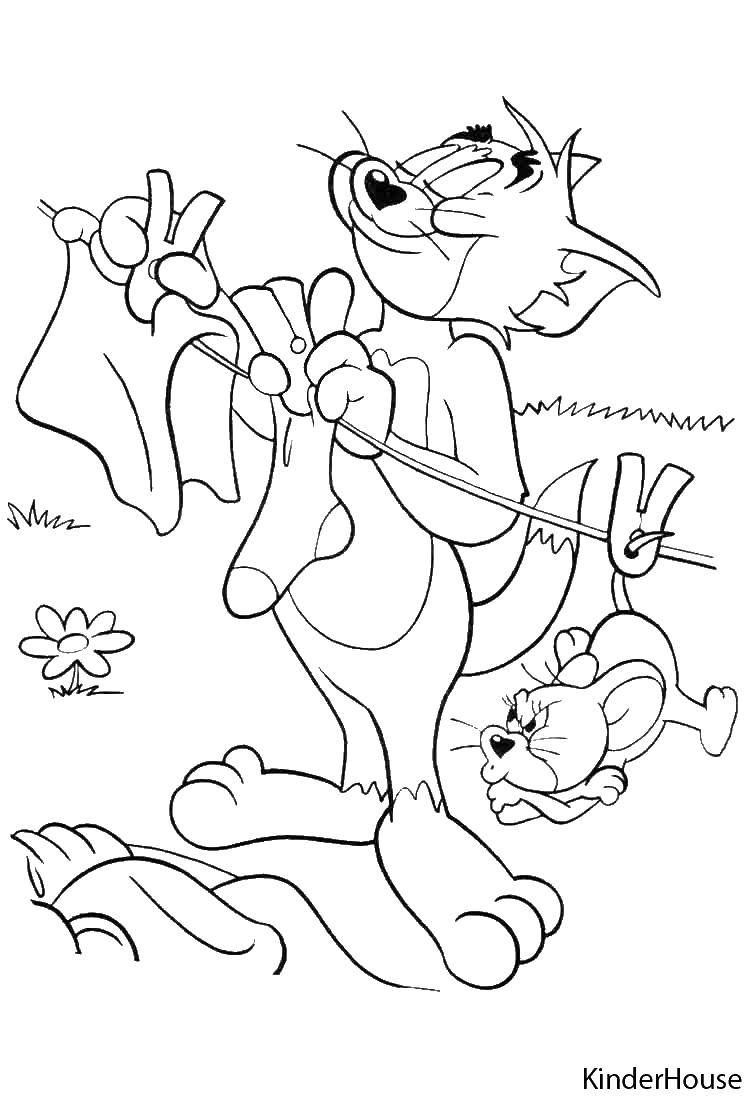 Название: Раскраска Том и джерри после стирки. Категория: том и джерри. Теги: Персонаж из мультфильма, Том и Джерри.