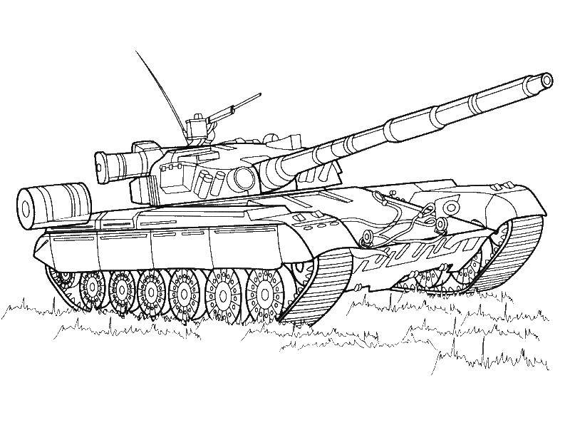 Название: Раскраска Боевой танк. Категория: военное. Теги: Танк, ракеты.