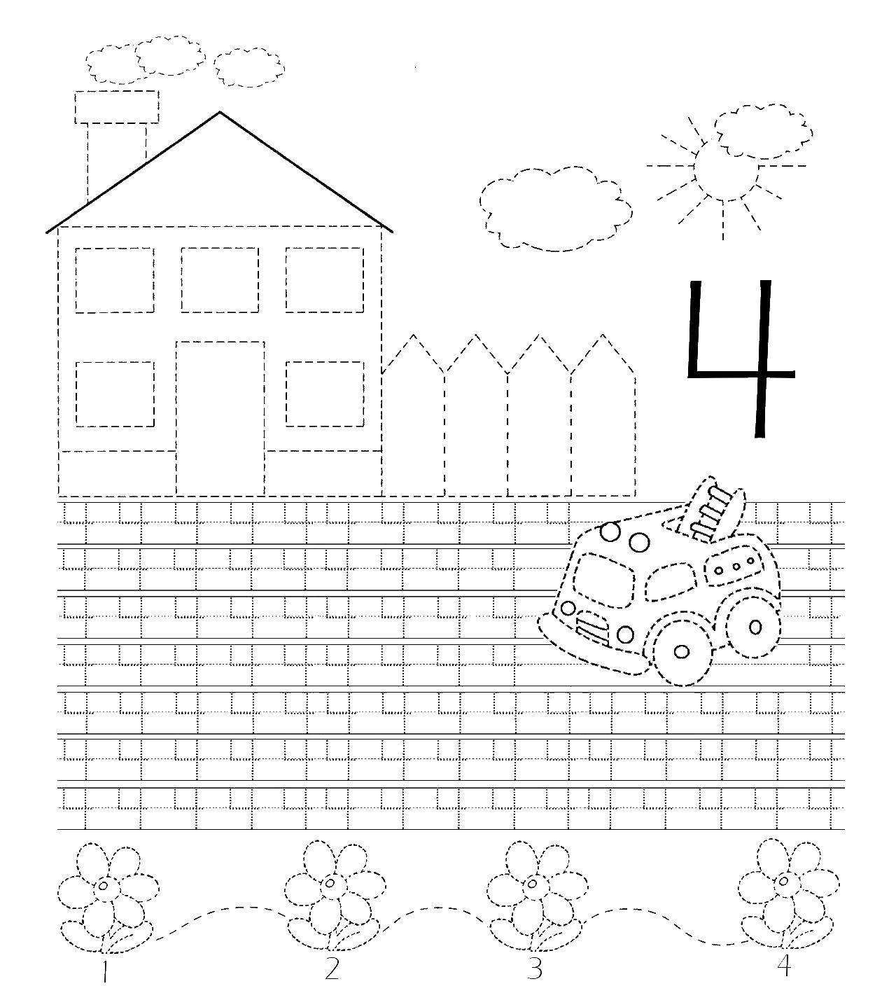 Coloring Recipe for 4 points. Category tracing numbers. Tags:  the recipe, 4.