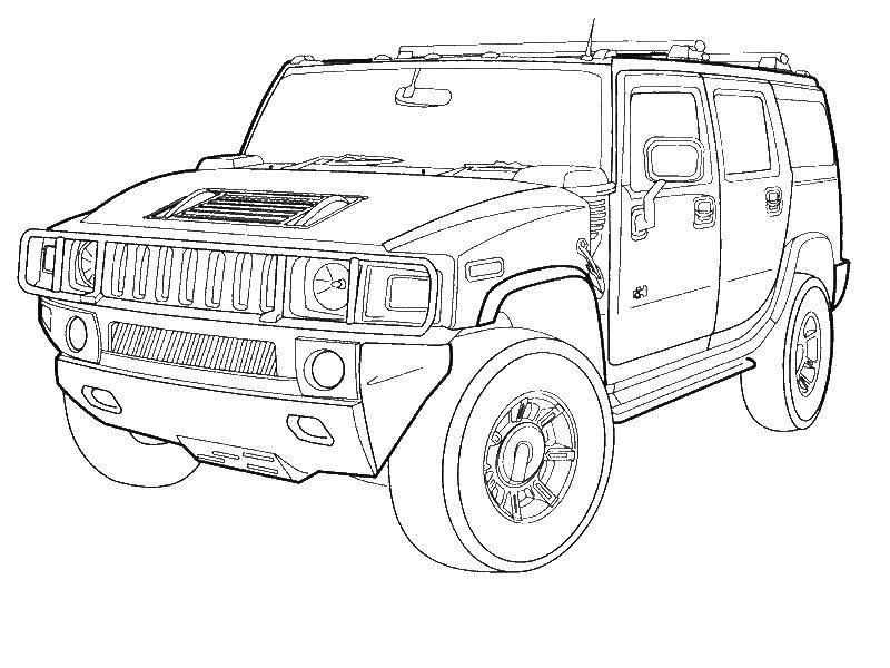 Coloring SUV Hummer. Category machine . Tags:  Car, SUV.