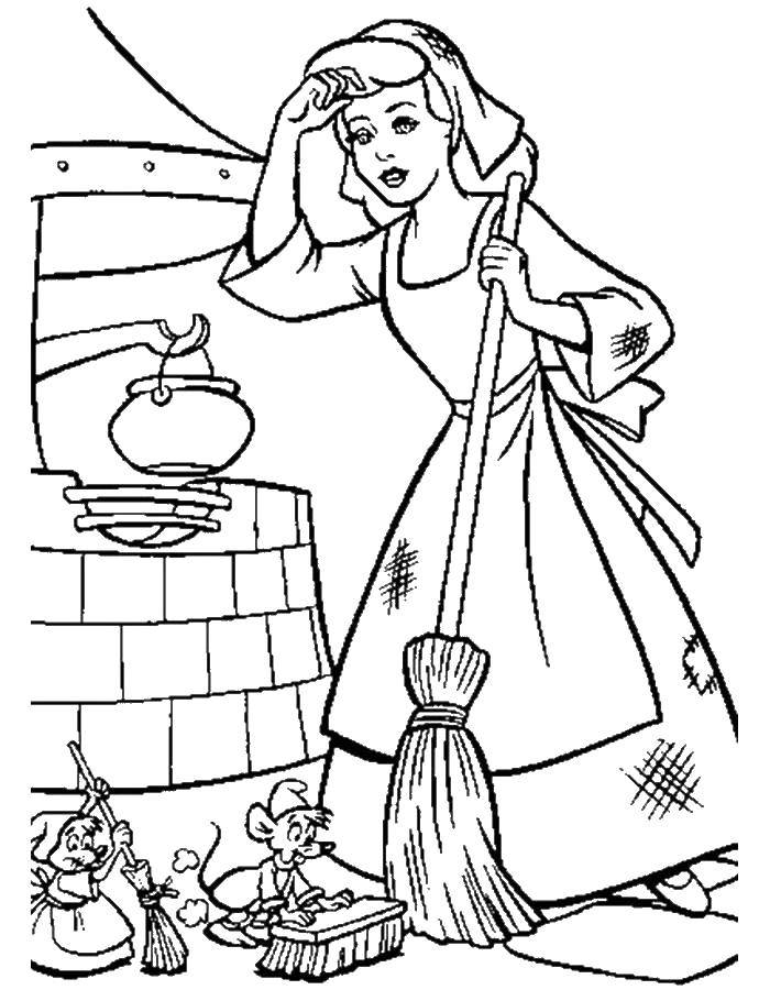 Coloring Cinderella at the well. Category Cinderella and the Prince. Tags:  Disney, Cinderella.