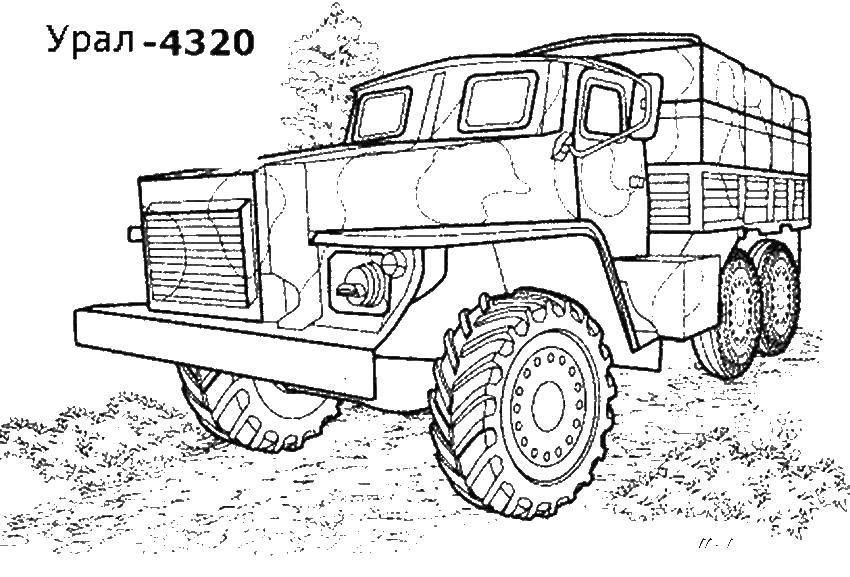 Coloring Car Ural - 4320. Category machine . Tags:  automobile, car, transportation.