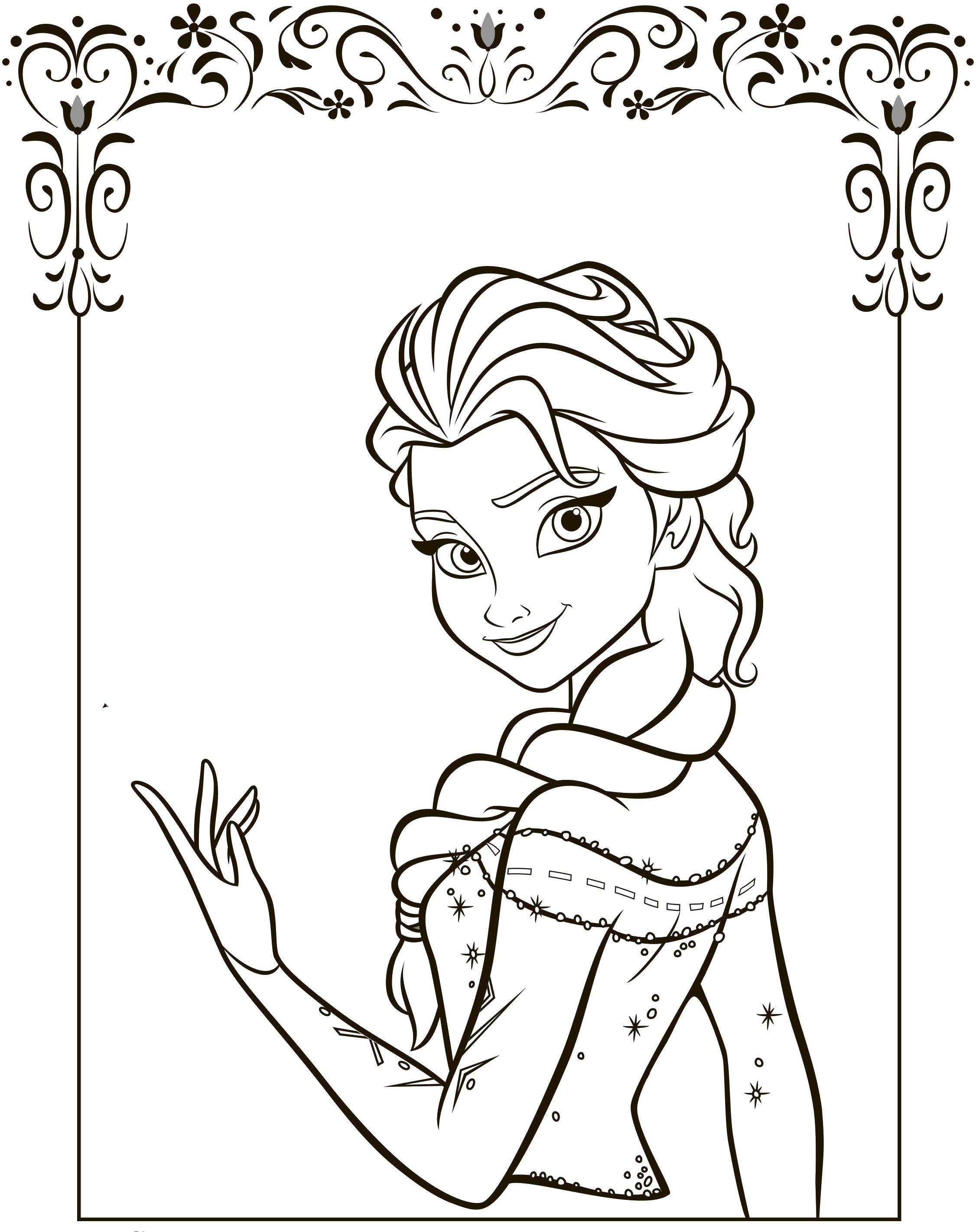Coloring Beautiful Elsa. Category coloring cold heart. Tags:  Disney, Elsa, frozen, Princess.