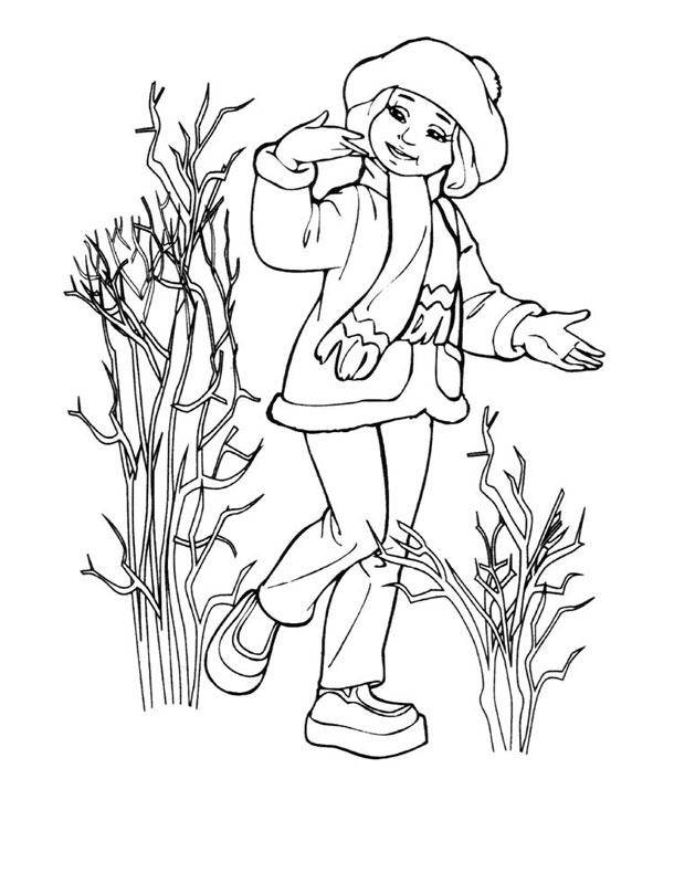 Coloring Girl in spring forest. Category spring. Tags:  Spring, girl.