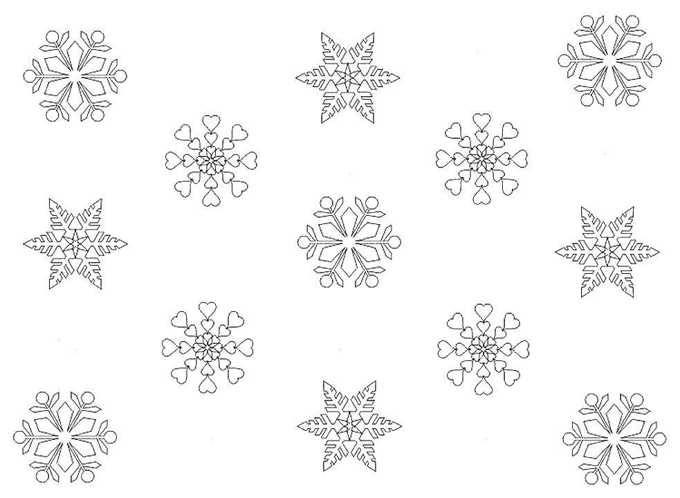 Название: Раскраска Снежинки. Категория: зима. Теги: снежинки, зима.