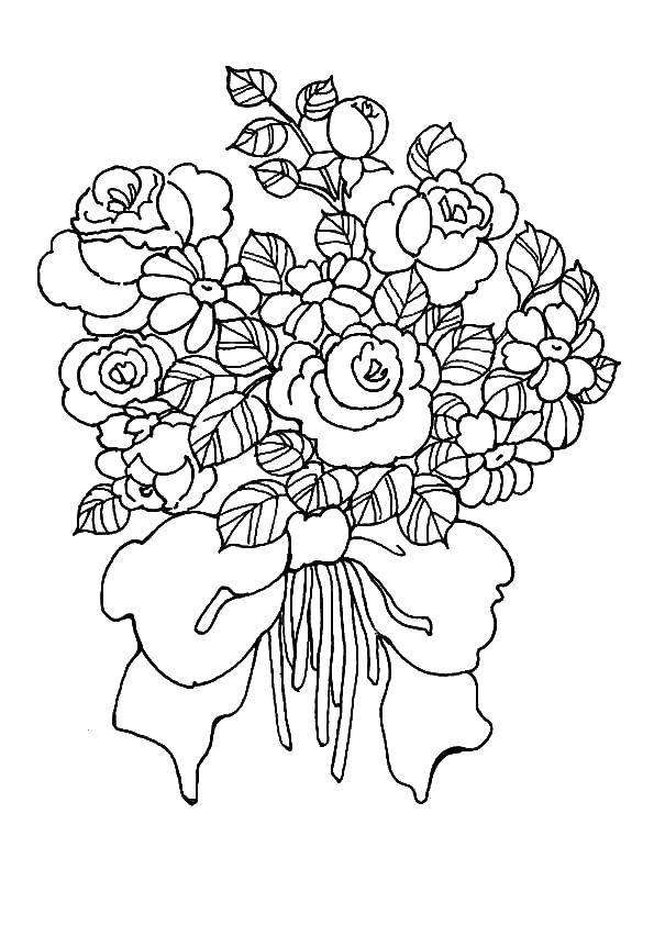 Coloring A bouquet of flowers for bride. Category Wedding. Tags:  wedding, dress, bouquet.