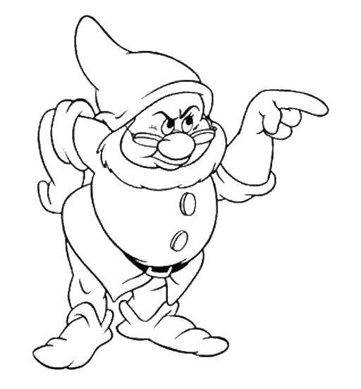 Coloring The dwarf is angry. Category gnomes. Tags:  dwarf.