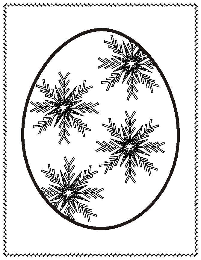 Coloring Easter egg with snowflake. Category coloring Easter. Tags:  Easter eggs.
