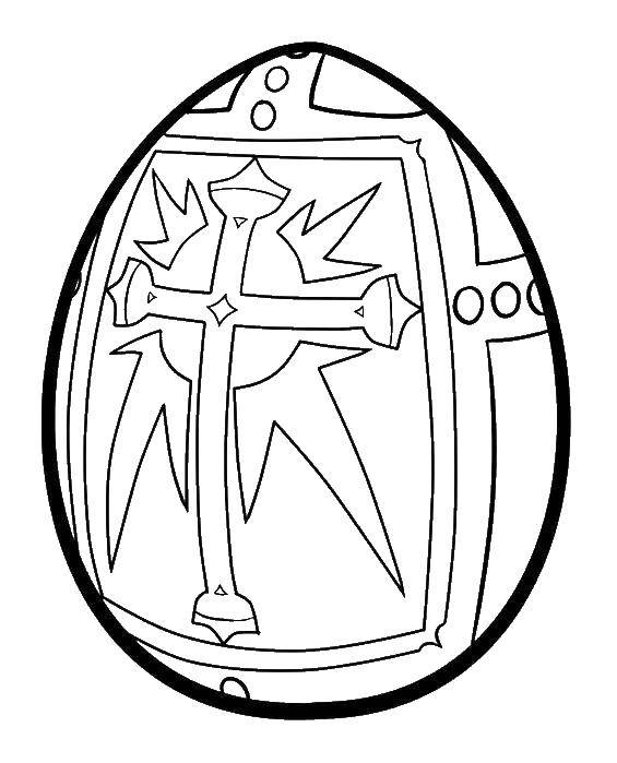 Название: Раскраска Пасхальное яйцо в виде креста. Категория: пасхальные яйца. Теги: пасхальные яйца, крест.