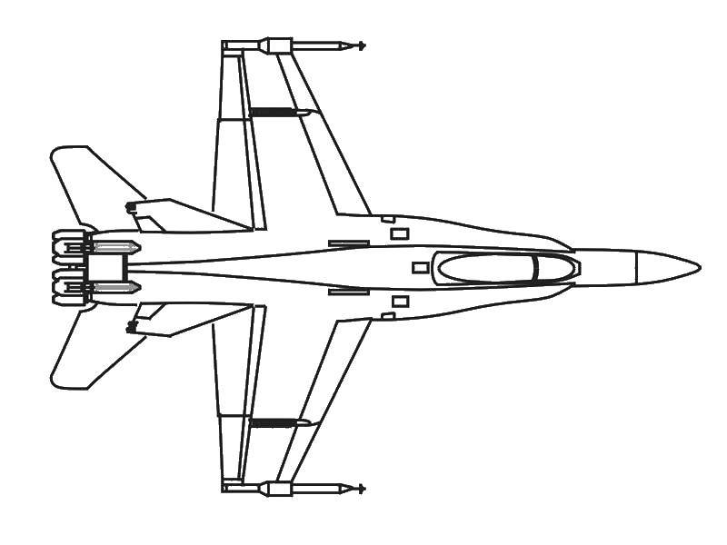 Название: Раскраска Самолет с боеголовками. Категория: самолеты. Теги: самолеты, транспорт, военное, ракеты, боеголовки.