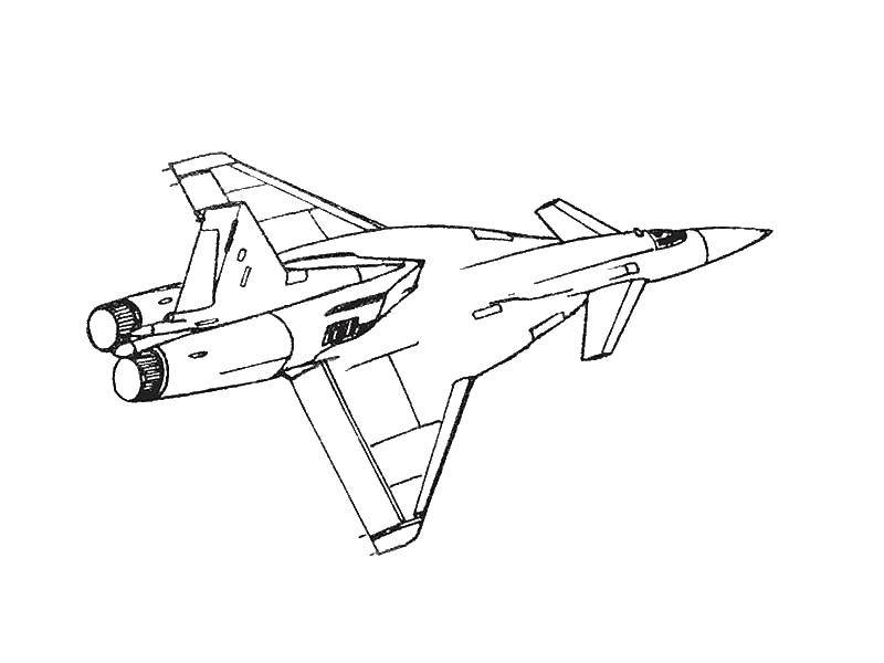 Название: Раскраска Самолет военный. Категория: самолеты. Теги: самолеты, транспорт, военное.