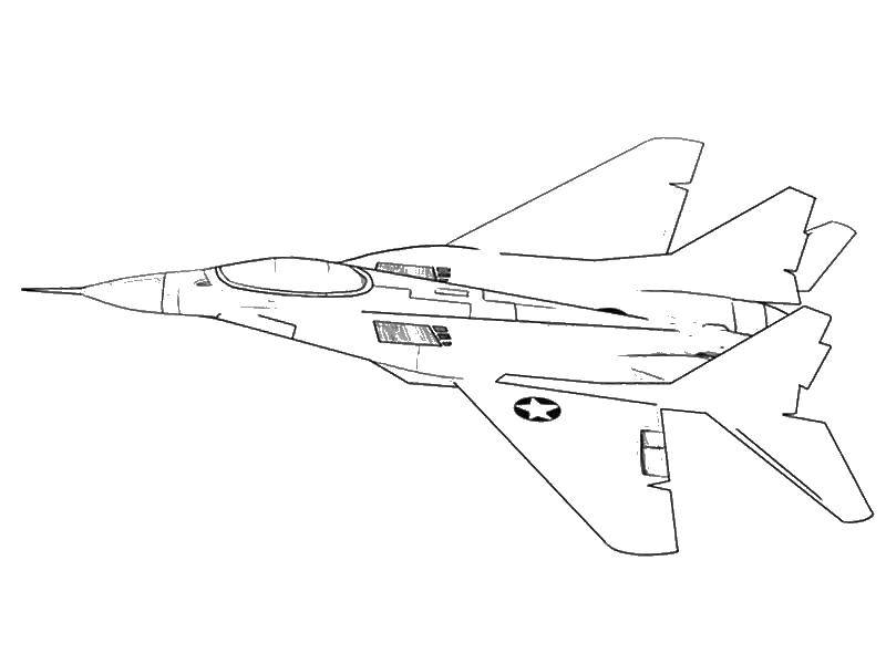 Coloring Military aircraft. Category the planes. Tags:  aircraft, vehicles, military.