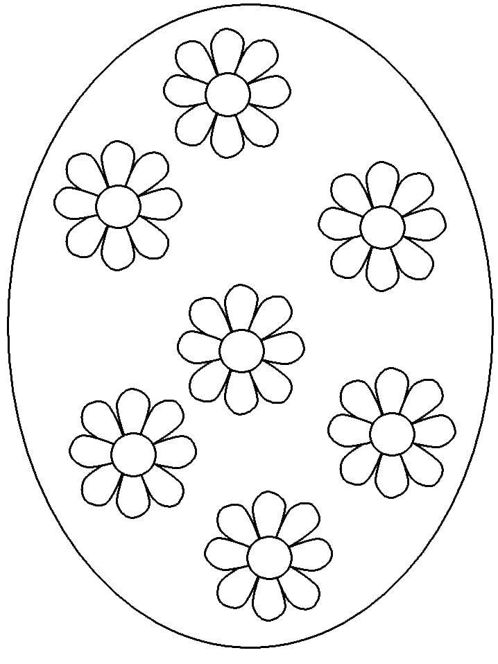 Coloring Egg painted Daisy. Category coloring Easter. Tags:  Easter eggs.