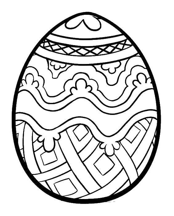 Название: Раскраска Яйцо с узором. Категория: пасхальные яйца. Теги: яйцо, узоры, пасха.