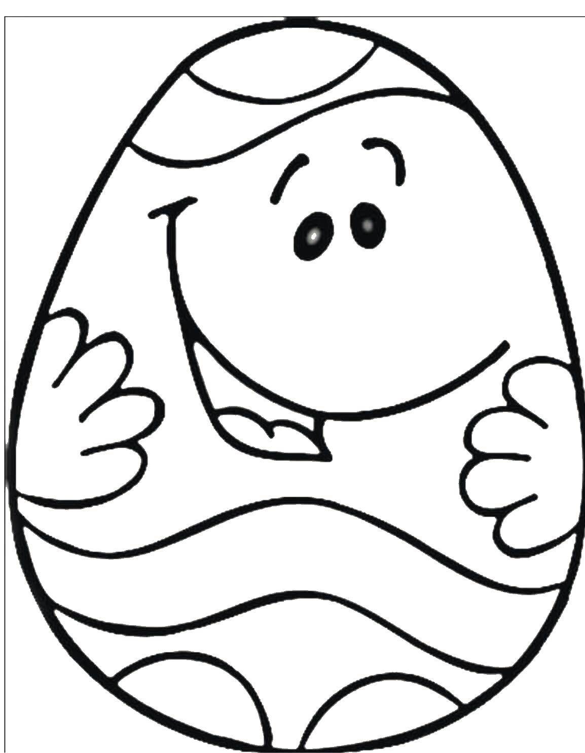 Coloring Egg Humpty Baltay. Category coloring Easter. Tags:  the egg, rabbit, Easter.