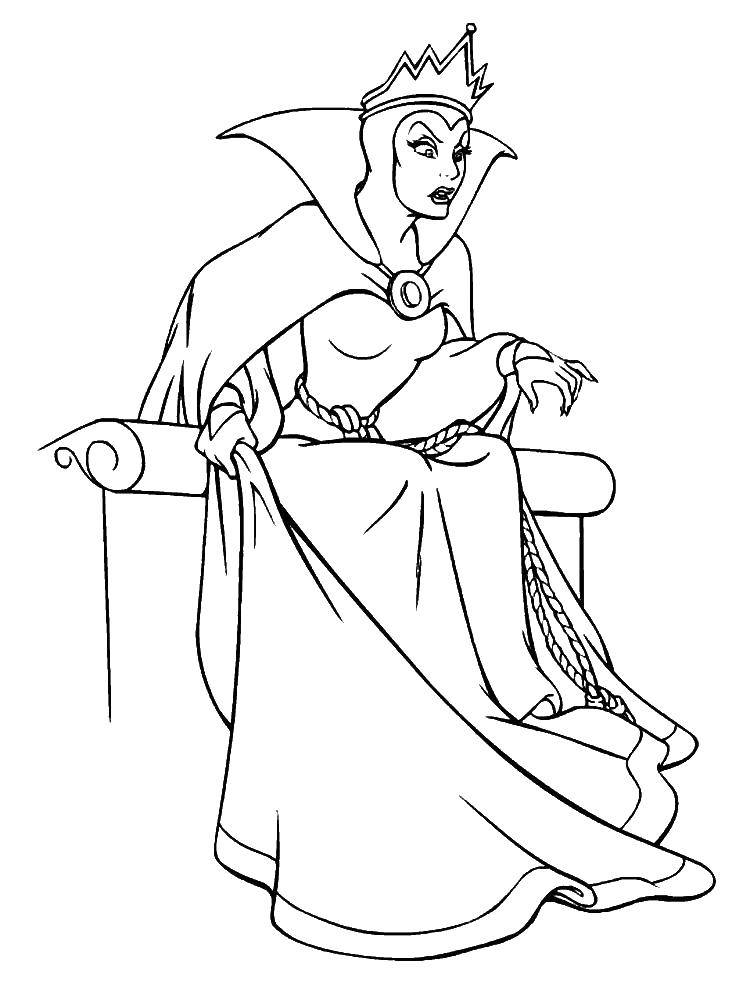 Coloring The evil Queen. Category snow white. Tags:  the Queen, snow white.