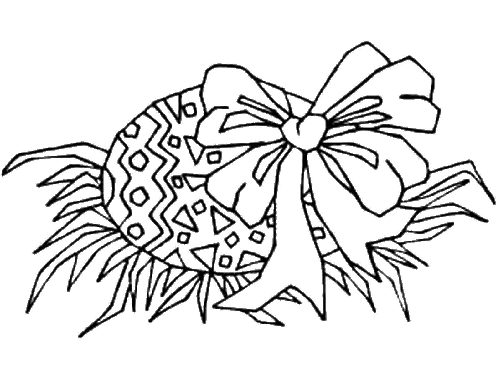 Coloring The bow on the egg. Category coloring Easter. Tags:  Easter, eggs, patterns.