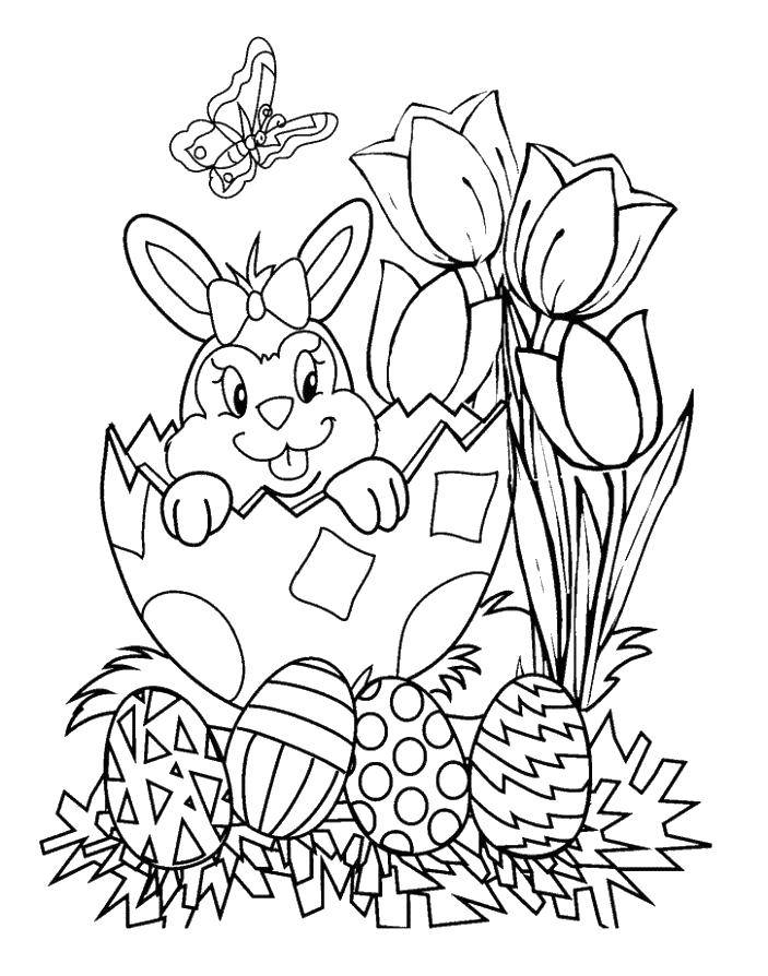 Coloring Rabbit in the egg. Category Easter eggs. Tags:  Easter, eggs, patterns.