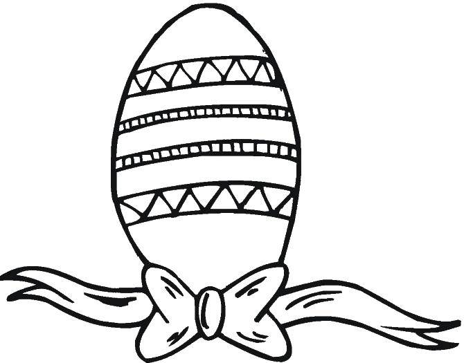 Coloring Easter egg with bow. Category coloring Easter. Tags:  Easter, egg.
