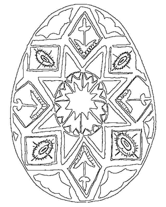 Название: Раскраска Пасхальное яйцо с крестами. Категория: раскраски пасха. Теги: пасхальные яйца.