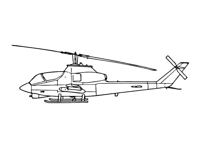 Coloring Helicopter. Category the planes. Tags:  helicopter, air transportation, sky.