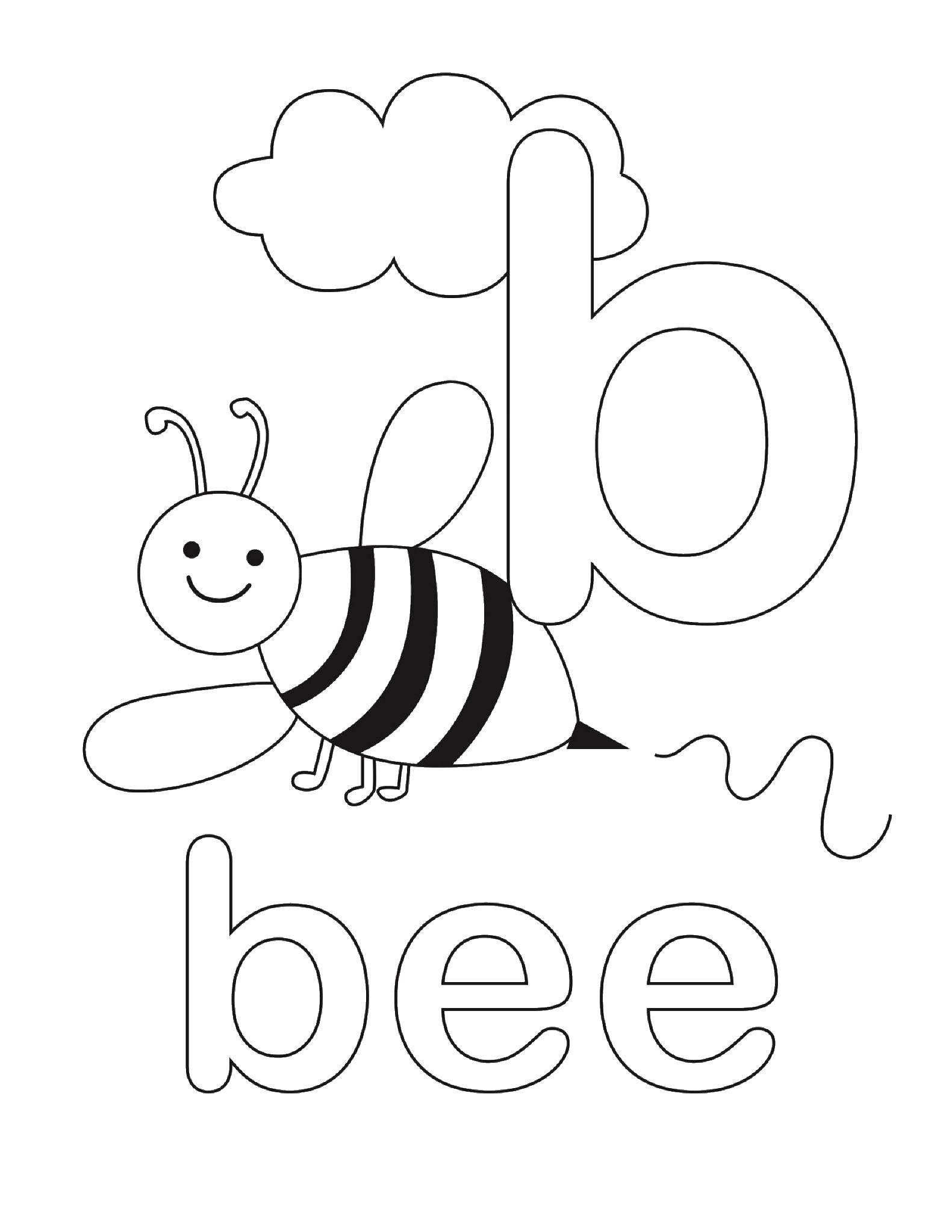 Название: Раскраска Пчела. Категория: английские слова. Теги: английские слова, пчела.