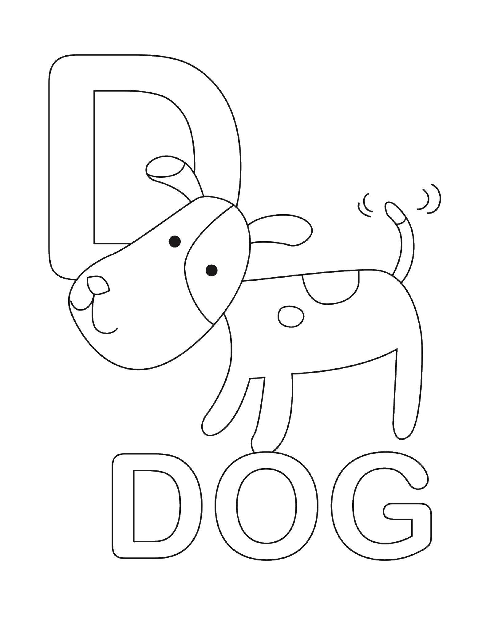 Coloring With dog. Category English words. Tags:  English.