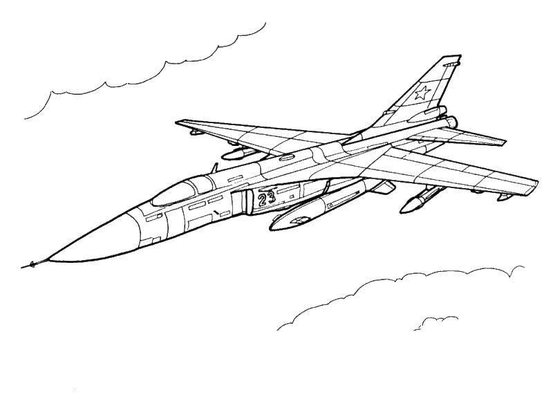 Coloring Fighter. Category the planes. Tags:  aircraft, vehicles, military.