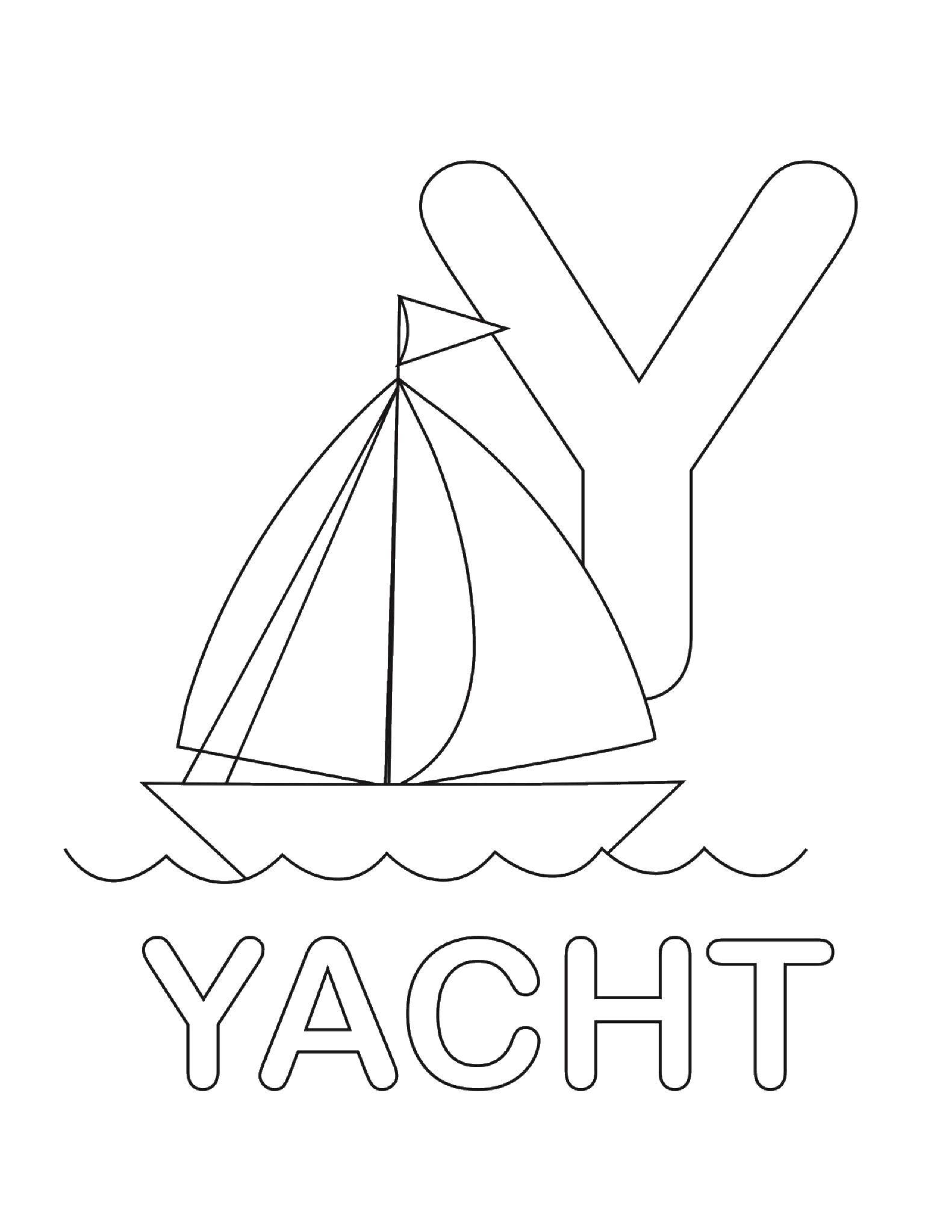 Coloring Yacht. Category English words. Tags:  the English words yacht.