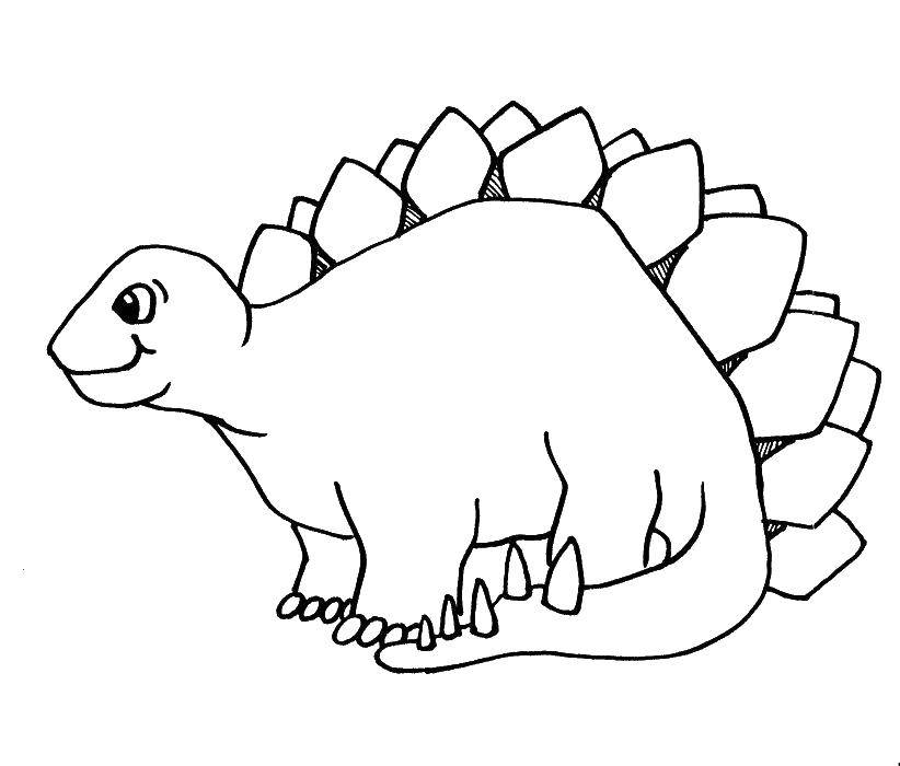 Название: Раскраска Динозавр с шипами на спине. Категория: парк юрского периода. Теги: Динозавр.