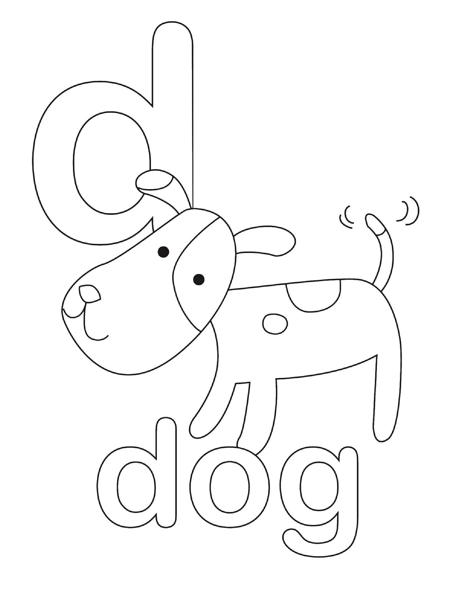 Coloring Dog. Category English words. Tags:  English words, dog.