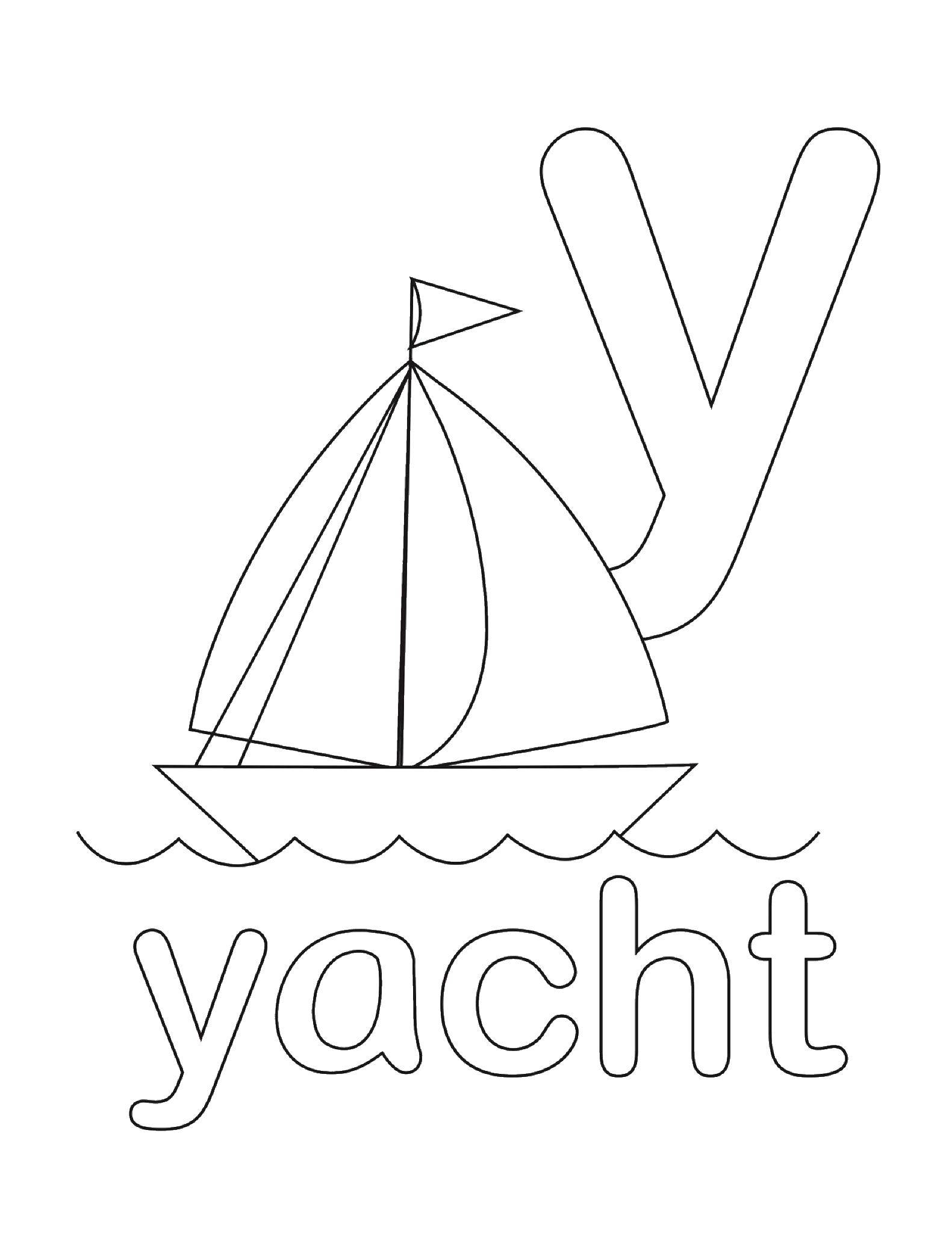Coloring I yacht. Category English words. Tags:  English.