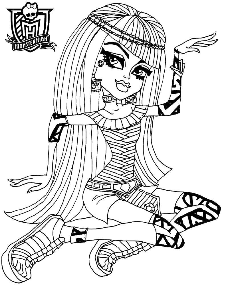 Coloring Doll monster high. Category Monster high. Tags:  monster high Egyptian doll.