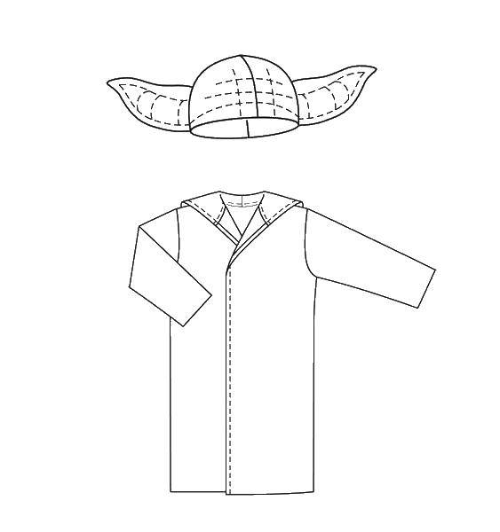 Coloring Raincoat with hat. Category Clothing. Tags:  cloak, clothes.