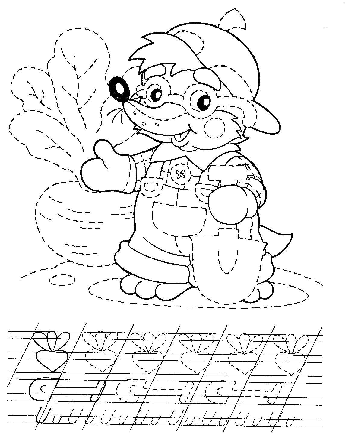 Coloring The thing with the mouse. Category school. Tags:  mouse, flower, spatula, recipe.