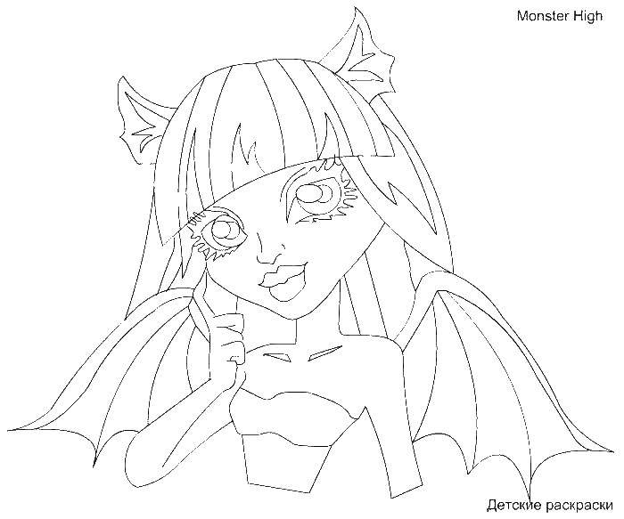 Coloring Rochelle Goyle daughter of the gargoyles. Category Monster high. Tags:  Monster high, Rochelle Goyle.