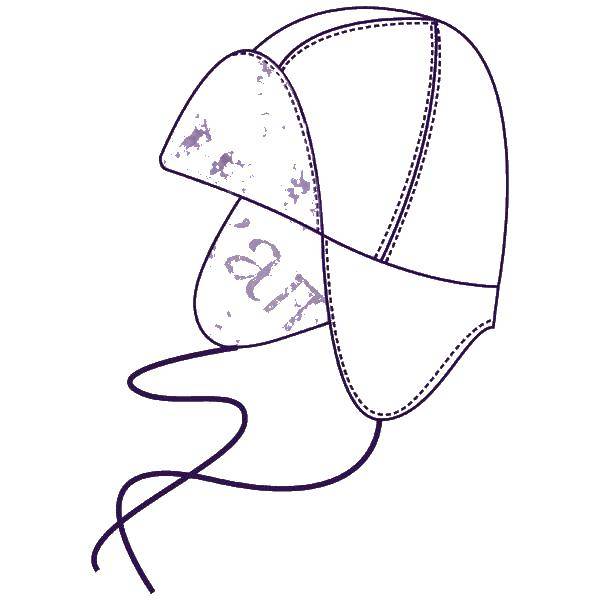 Название: Раскраска Шапка с завязками. Категория: Одежда. Теги: одежда, шапка.