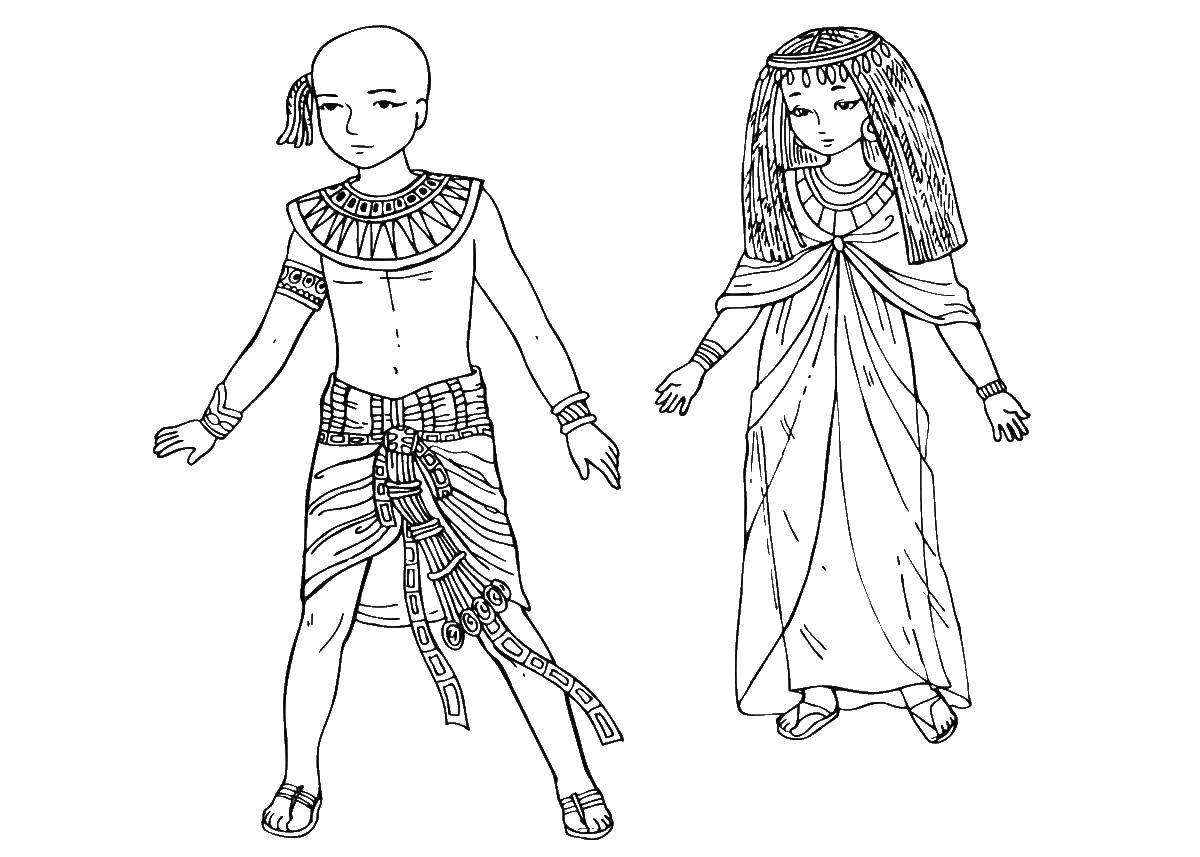 Coloring Egyptian clothing.. Category peoples of the world. Tags:  peoples of the world.