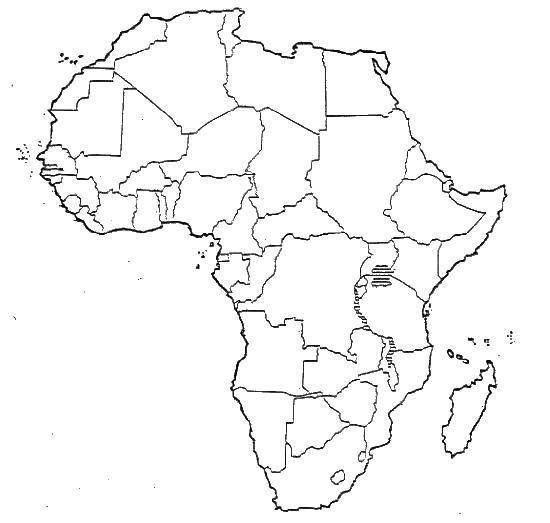 Название: Раскраска Карта африки. Категория: африка. Теги: африка, карта.